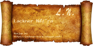Lackner Nóra névjegykártya