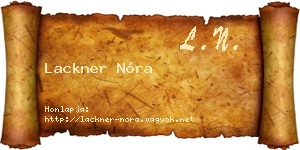 Lackner Nóra névjegykártya