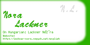 nora lackner business card